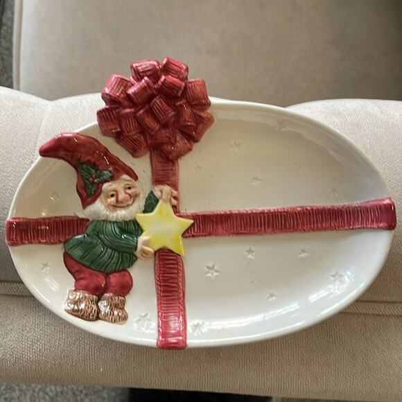 Holiday - Santa’s helper canapé plate Fitz & Floyd - Picture 4 of 5